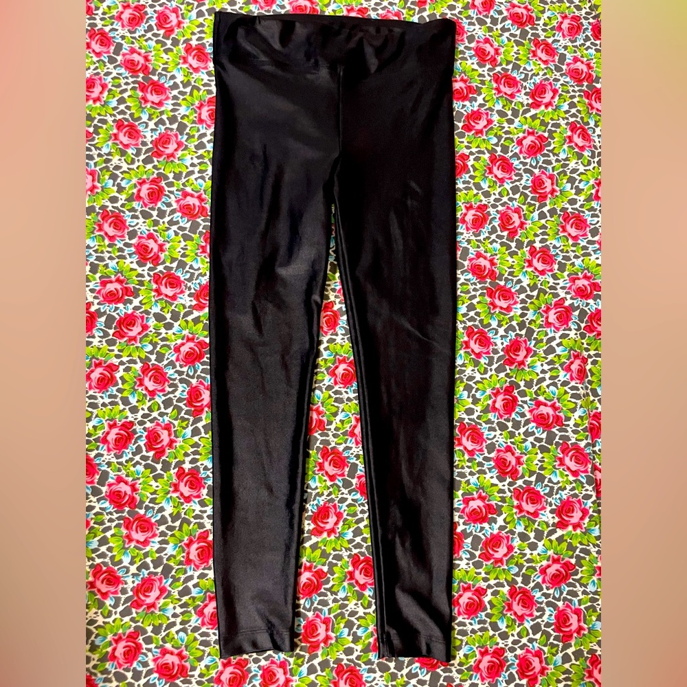 Black Wet Look Komal yoga pants
